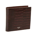 セリーヌ 財布 メンズ 【クーポン5%OFF】セリーヌ／CELINE "BI-FOLD WALLET WITH COIN" バイフォールドウォレット コインコンパートメント付き・クロコダイル型押しカーフスキン・2つ折り財布(ブラウン) 10C87 3FGM 19BR／BROWN