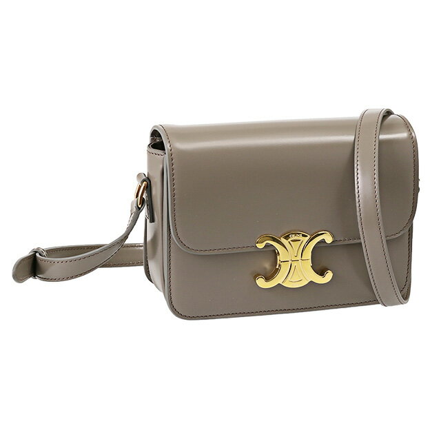 【P5倍】セリーヌ／CELINE "ティーン トリオンフ バッグ・シャイニーカーフスキン” 斜め掛けショルダーバッグ(ぺブル) 18842 3BF4 10BL／PEBBLEのサムネイル