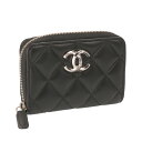 【クーポン5%OFF】シャネル/CHANEL”ココマーク” マトラッセ ラムスキン・カードケース・名刺入れ・コインケース・SILVER金具(ブラック×シルバー) AP4193 B17694 94305/BLACK*SILVER【返品無料】