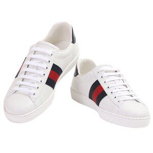 【目玉商品+5倍】グッチ／GUCCI"ACE・エーズ"レザースニーカー(ホワイト×ブラック)386750 A38D0 9072／BIANCO/B.R.B+BLU