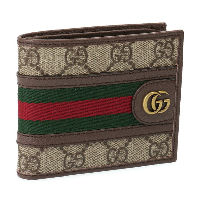 グッチ 財布（メンズ） 【P5倍】グッチ／GUCCI "オフィディア GG スプリーム ウォレット"GGキャンバス×レザー2つ折り財布(ベージュ×エボニー) 597606 96IWT 8745／BEIGE*EBONY