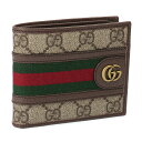 グッチ／GUCCI "オフィディア GG スプリーム ウォレット"GGキャンバス×レザー2つ折り財布(ベージュ×エボニー) 597606 96IWT 8745／BEIGE*EBONY