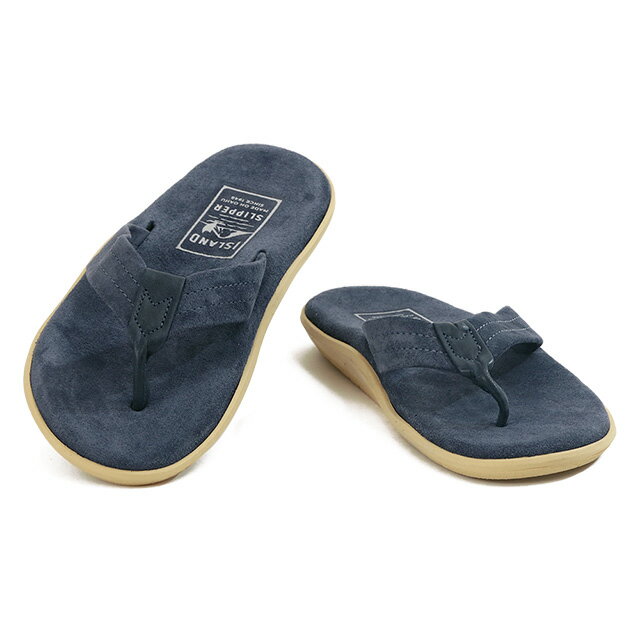 【P5倍】アイランドスリッパ／ISLAND SLIPPER MEN 039 S CLASSIC ULTIMATE SUEDE／THONG メンズクラシック USA限定 アルティメイトスエード×レザートングサンダル ハワイ製 ビーチサンダル(ネイビー) PT203SL NVNV