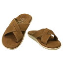 【クーポン5%OFF】アイランドスリッパ／ISLAND SLIPPER "MEN'S LEATHER SLIDE／メンズ レザースライド" クロスサンダル・ハワイ製ビーチサンダル(ピーナッツスエード) PT223 PNS／PEANUT SUADE