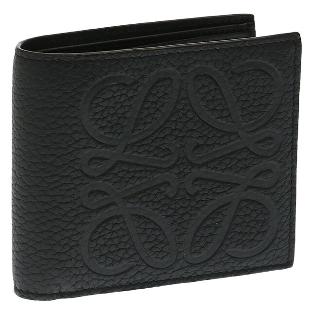 【目玉商品】【クーポン5%OFF】ロエベ／LOEWE"SIGNATURE BIFOLD COIN WALLET・バイフォールド ウォレット" グレインカーフ・2つ折り財布(ブラック)C500302X02 1100／GRAINED CALF／BLACK