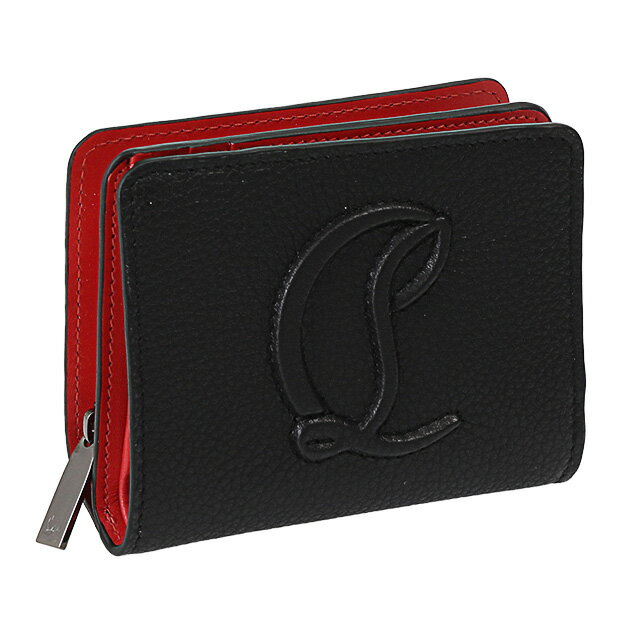 クリスチャンルブタン 【P5倍+クーポン5%OFF】クリスチャンルブタン／CHRISTIAN LOUBOUTIN "BY MY SIDE WALLET・バイマイサイド ウォレット" CLロゴ×レザー2つ折り財布・ミニウォレット(ブラック) 1245065 CM53／BLACK