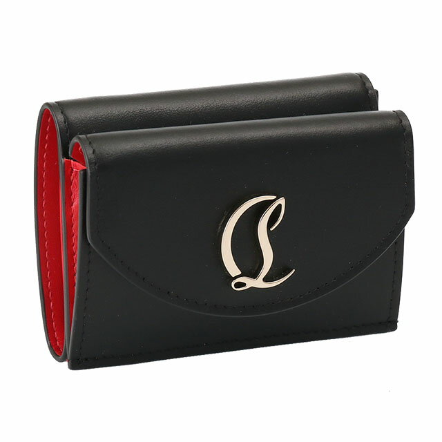 クリスチャンルブタン 【P5倍+クーポン5%OFF】クリスチャンルブタン／CHRISTIAN LOUBOUTIN "LOUBI54 MINI WALLET・ルビ54ミニウォレット"3つ折り財布(ブラック×レッド) 3235108 CM6S／BLACK*GOLD