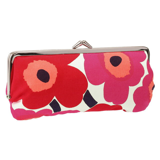 【P5倍】マリメッコ／MARIMEKKO SILMALASI KUKKARO MINI UNIKKO 北欧 シルマラシクッカロ がま口ポーチ 財布 コインケース(ホワイト×レッド) 27003 001／WHITE RED