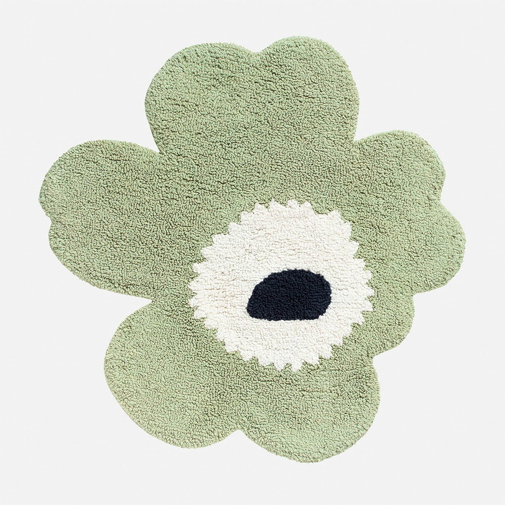 【クーポン5%OFF】マリメッコ／MARIMEKKO "UNIKKO BATH MAT 73x69 cm・ウニッコバスマット" 北欧・花柄・コットン・フロアマット・足ふきマット (セージ×オフホワイト) 73555 610／SAGE*OFF WHITE
