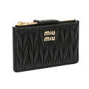 ミュウミュウ 財布（レディース） 【クーポン5%OFF】ミュウミュウ／MIU MIU"マテラッセレザー エンベロープ財布” カードケース付きキーポーチ・小銭入れ(ブラック) 5MB060 MATELASSE'MIU(2FPP)NERO