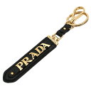 プラダ キーホルダー（レディース） 【クーポン5%OFF】プラダ／PRADA ロゴ・型押しレザー・キーホルダー・キーリング(ゴールド) 1PP067 SAFFIANO(053)NERO