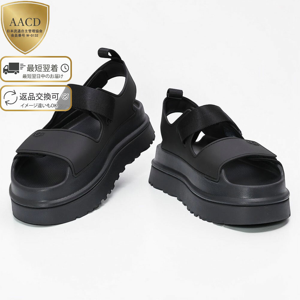 【クーポン5%OFF】アグ／UGG "W GOLDENGLOW・ゴールデングロウ" レディース・軽量・厚底サンダル(ブラック) 1152685／BLK[返品OK]
