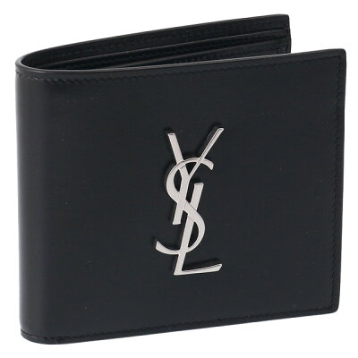 【クーポン5%OFF】 サンローラン・パリ/SAINT LAURENT PARIS YSLロゴ・レザー2つ折り財布(ブラック) 463249 0SX0E 1000/BLACK