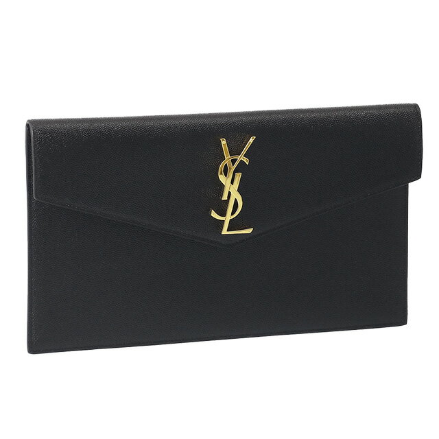 【ゲリラTIME SALE&P5倍】サンローラン・パリ／SAINT LAURENT PARIS キャビアスキン・”YSLロゴ”エンベロップ型クラッチバッグ(ブラック) 565739 1GF0J 1000／BLACK