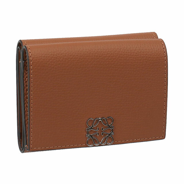 【PT5倍】ロエベ／LOEWE "ANAGRAM TRIFOLD 6 CC WALLET・アナグラム トライフォールド 6ccウォレット" ぺブルグレインカーフ・3つ折り財布・コンパクトウォレット(タン・ブラウン) C821TR2X02 2530／TAN