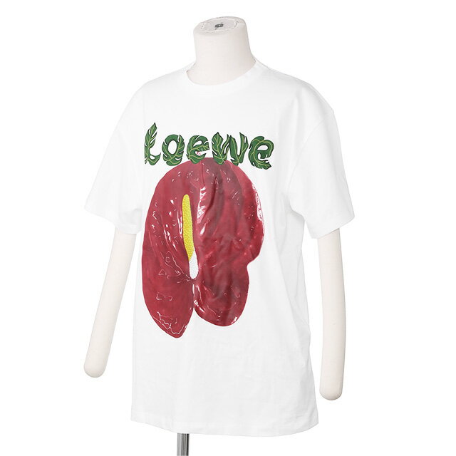 アンスリウム 【S/S SALE＆クーポン5%OFF】ロエベ／LOEWE "ロエベ アンスリウム フラワー Tシャツ（コットンジャージー"クルーネック半袖Tシャツ(ホワイト×レッド) S540Y22X28 540 2107／WHITE*RED