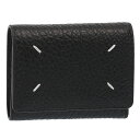 【クーポン5 OFF】メゾンマルジェラ／MAISON MARGIELA ZIP COMPACT TRI FOLD ジップ コンパクト トリフォールド ウォレット エンボスレザー 3つ折り財布 ミニ財布 小財布 ミニウォレット(ブラック) SA3UI0010 P4455 T8013