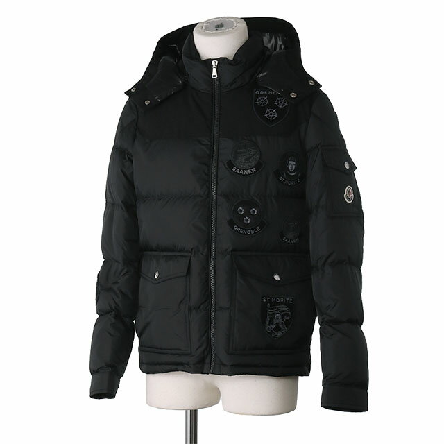 【12/11 1:59迄 エントリーP10倍】モンクレールジュニア・キッズ・ユニセックス／MONCLER JUNIOR"HYOSERIS JACKET"パッチワークデザイン ダウンジャケット(ブラック)1A000 32 68352 999／H2／1A000 32 68352 999／H2／BLACK／12A・14A