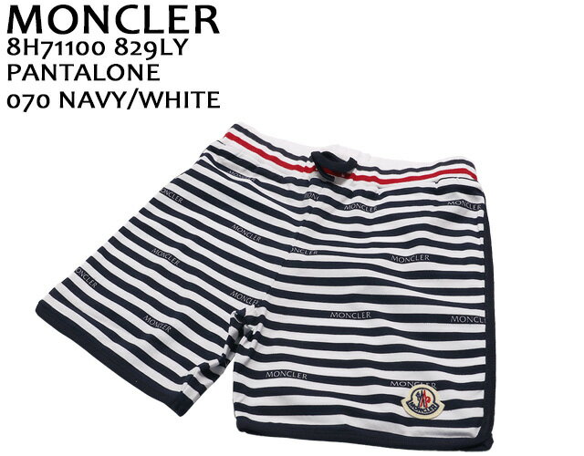 【母の日・5倍】モンクレールベビー・キッズ・ユニセックス／MONCLER BABY KID'Sストライプデザイン・ハーフパンツ(ネイビー×ホワイト)8H711 00 829LY 070／G1／NAVY／12*18・18*24・2A・3A
