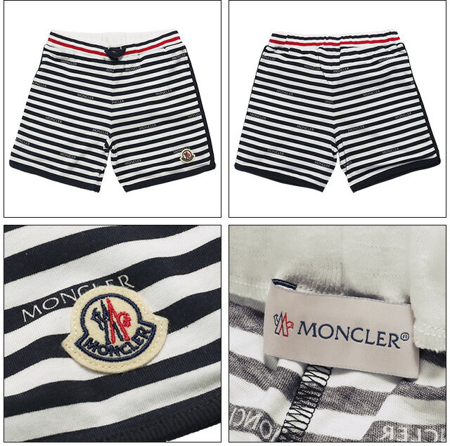 【母の日・5倍】モンクレールベビー・キッズ・ユニセックス／MONCLER BABY KID'Sストライプデザイン・ハーフパンツ(ネイビー×ホワイト)8H711 00 829LY 070／G1／NAVY／12*18・18*24・2A・3A