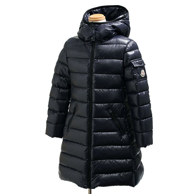 【クーポン5 OFF】モンクレールキッズ ガールズ／MONCLER KID 039 S MOKA モカ フード付き シャイニーナイロンモデル ロングダウンジャケット ダウンコート(ネイビー) 1C50110 68950 742／NAVY／6A 8A 10A