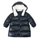 【タイムSALE＆クーポン5 OFF】モンクレールベビー キッズ／MONCLER BABY KID 039 S SUNA フーディッド シャイニーナイロンモデル ダウンジャケット(ネイビー) 1C513 10 68950 742／BLU／G2／9-12 12-18 18-24 2A