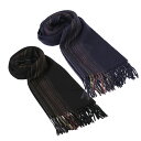 【P5倍】ポールスミス／PAUL SMITH SCARF OFFSET SIGNATR シグネチャー ストライプ スカーフ メンズ ラムウール カシミヤマフラー プレーン (ネイビー ブラック) M1A 150K L623 47 79／NAVY BLACK