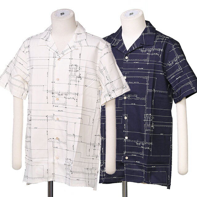 ポールスミス 【クーポン5%OFF】ポールスミス／PAUL SMITH "Blue Print” メンズ　カジュアル半袖シャツ(ブルー・ホワイト) M2R-114R-M21965-49・02／BLUE・WHITE