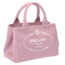 【クーポン5%OFF】プラダ／PRADA カナパファブリック ハンドバッグ・2WAYハンド・ショルダーバッグ(ピンク×ホワイト)1BG439 CANAPA(ZKI V ROO)ALABASTRO+BIANCO