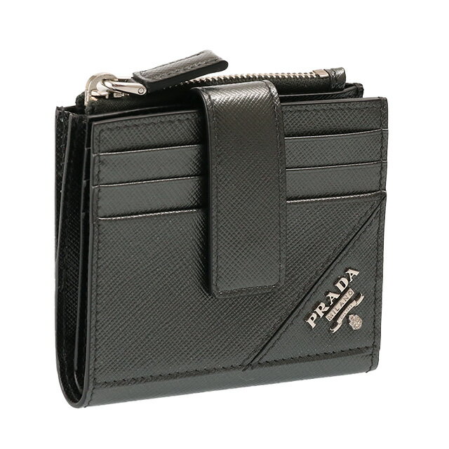 【クーポン5%OFF】プラダ／PRADA ”サフィアーノレザー カードケース”型押しレザー2つ折り財布(グレー 2MC066 SAFFIANO METAL(QME)L PALLADIO