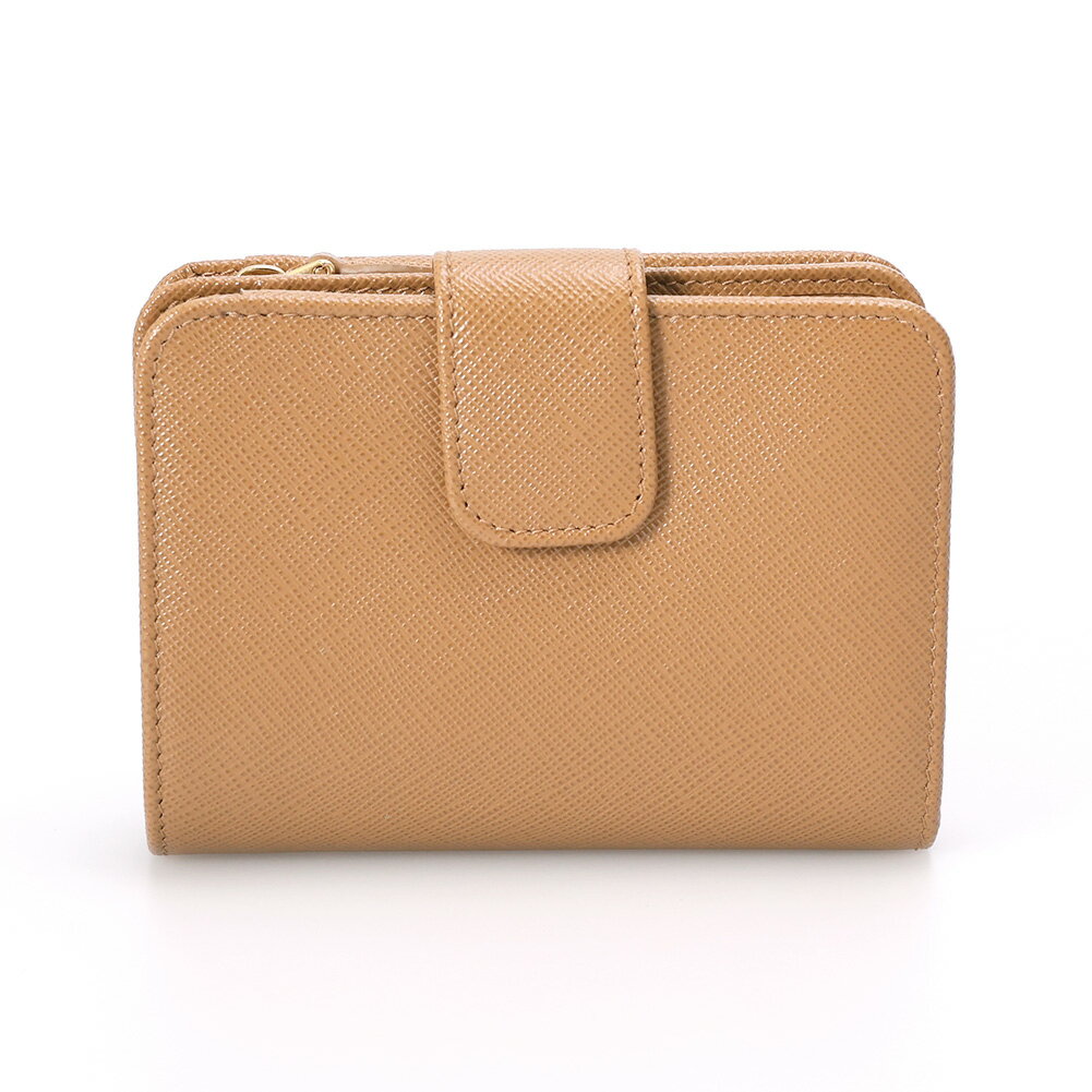 【P5倍】プラダ／PRADA ”サフィアーノトライアングル 財布” 2つ折り財布・中財布(キャラメル) 1ML018 SAFFIANO TRIANG (QHH) F03BH／CARAMEL[返品OK]