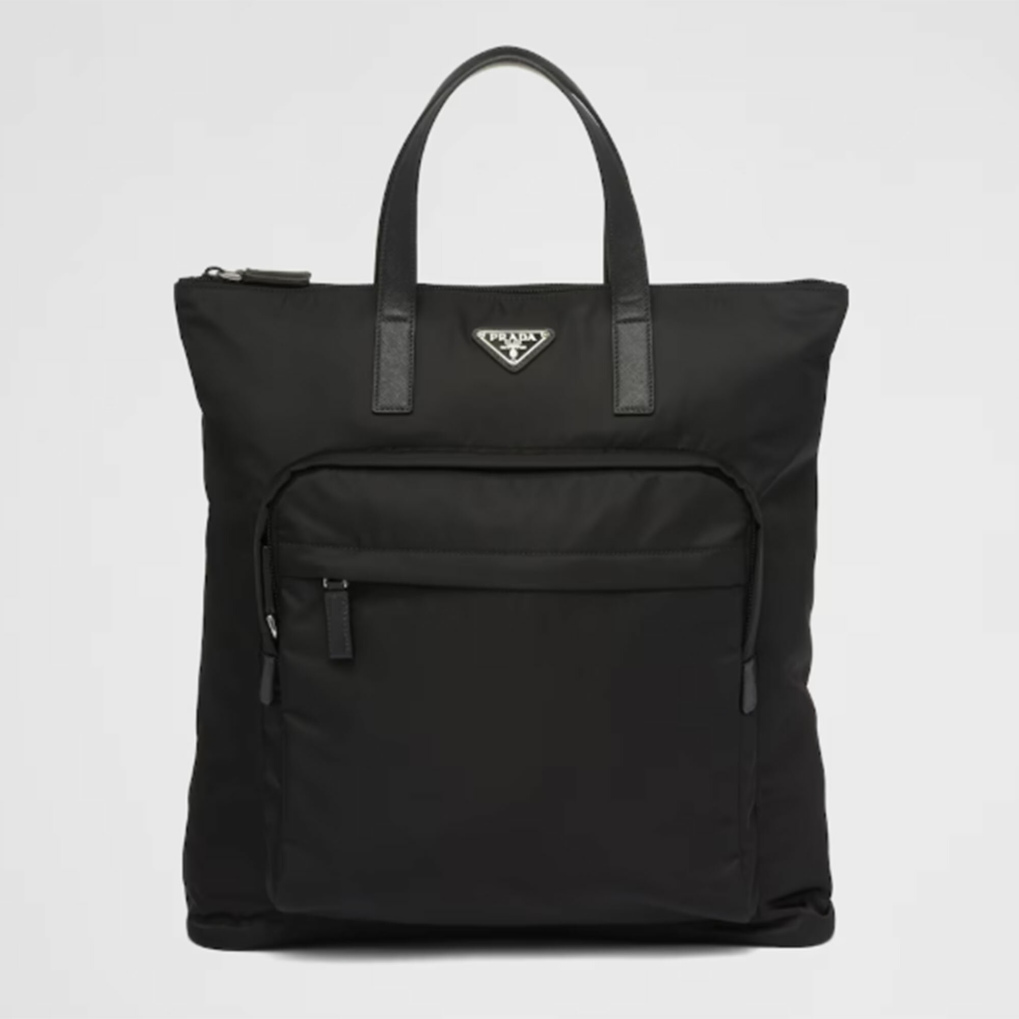 【P5倍】プラダ／PRADA "Re-Nylon xサフィアーノレザー トートバッグ" ナイロン・2WAY ショルダーバッグ・バックパック・リュック・トライアングルロゴ・A4サイズ対応(ブラック) 2VG098 2DMG F0002／NERO[返品OK]