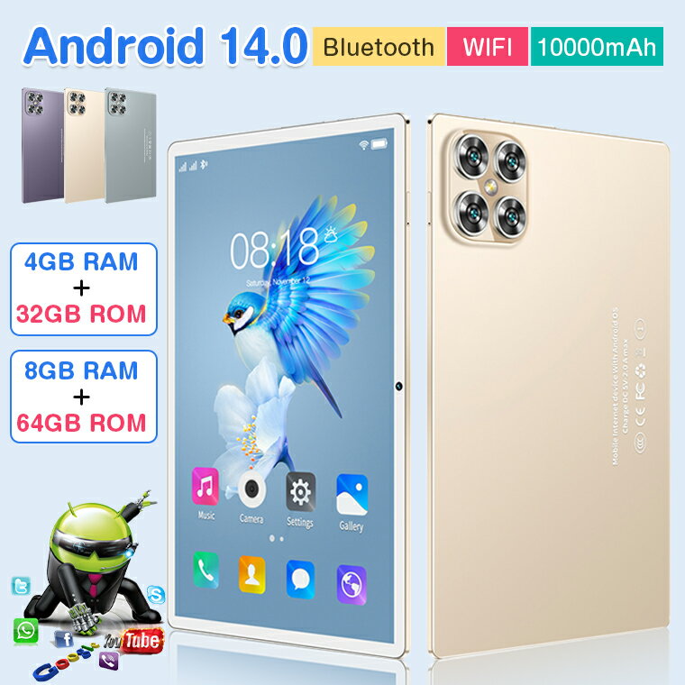 \Black Friday P15倍・1000円CP/タブレット android14 10.1インチ wi-fi Wi-Fiモデル PC タブレット Bluet...