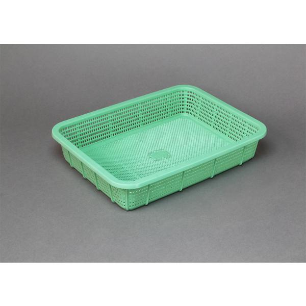 角カゴ 浅型小 メロウタイム(グリーン)　品番:101-11706