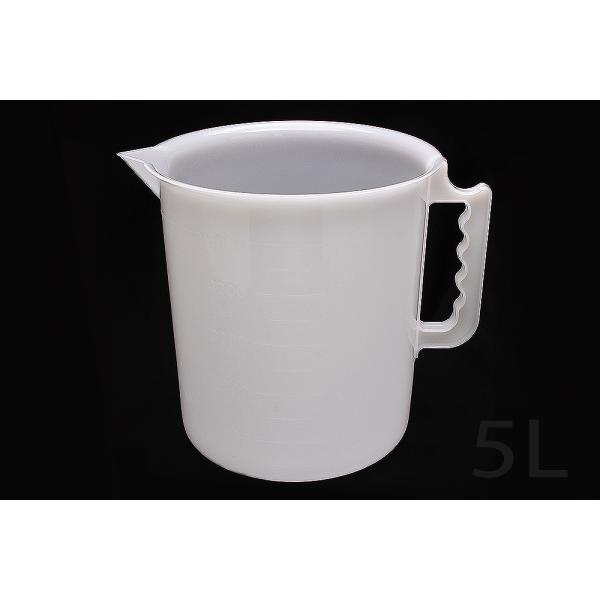 Rakuten - ポリエチレンビーカー 5L 片手付 目盛付　品番:101-22106