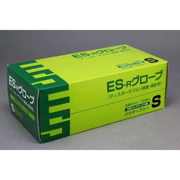 ES-Rグローブ 天然ゴムラテックス製薄手袋 S (100枚入)　品番:104-11903
