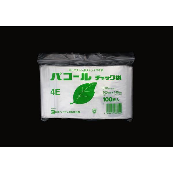 Rakuten - パコールチャック袋 4E 100×140mm 0.04mm厚 (100枚入)　品番:111-34705