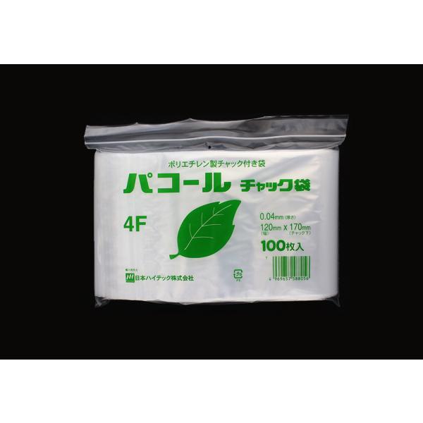 Rakuten - パコールチャック袋 4F 120×170mm 0.04mm厚 (100枚入)　品番:111-34706