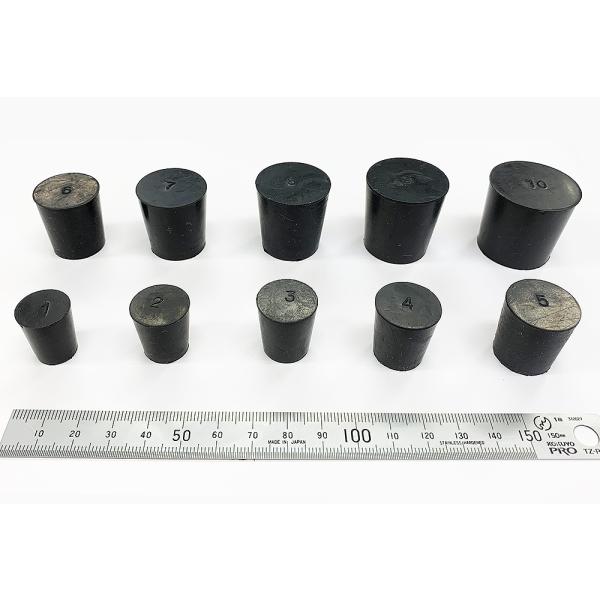 天然ゴム栓 黒 No4 19.5mm×16mm×22.5Hmm　品番:101-50404
