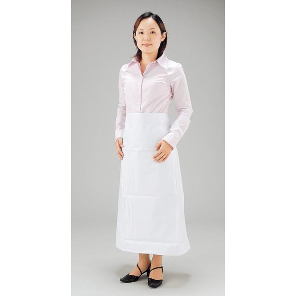 Rakuten - ビニロン前掛　腰下　白　LL　品番:104-32403