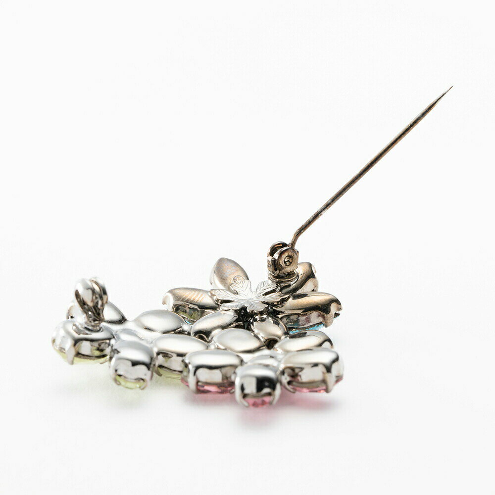 アクセサリー ブローチ ラインストーン フラワー パステルカラー 150997 スワロフスキー アンティーク風 軽量 軽い プレゼント ギフト 【イマックジュエリー公式】