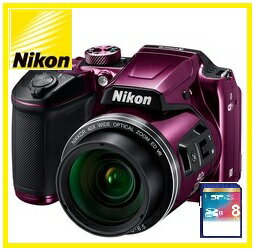 今ならSDカード8GB・カメラケース差し上げます【送料無料】Nikon・ニコン B500PR チルト式液晶光学40倍ズームデジカメ COOLPIX B500 プラム【楽ギフ_包装】【***特別価格***】