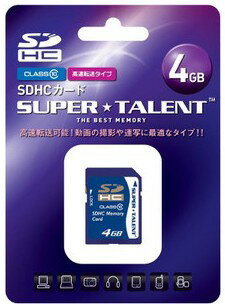 SUPER TALENT SDHCカード4GBクラス10 ST04SDC