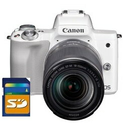 【送料無料】Canon・キヤノン ミラーレスカメラ EOS Kiss M・EF-M18-150 IS STM レンズキット ホワイト【楽ギフ_包装】【***特別価格***】