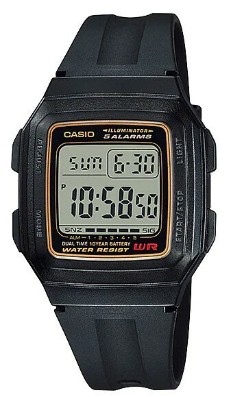 在庫あり【ゆうパケットで送料無料】CASIO・カシオ F-201WA-9AJH メンズ スタンダード 日常生活防水 見やすいデジタル表記 【スーパーロジ】