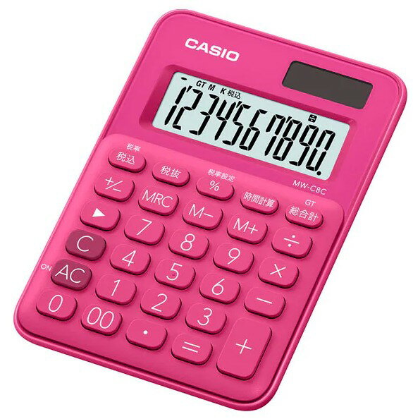 【ゆうパケットで送料無料】CASIO カシオ MW-C8C-RD-N ミニミニジャストタイプ電卓【楽ギフ_包装】