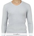 【送料無料】ひだまり頂 健康肌着 インナー肌着 防寒肌着 紳士用 長袖シャツ ペールグレー(4)