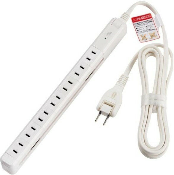 【送料無料】ELPA 電源タップ 耐雷サージ スリム回転タップ 7個口2m ホワイト WBS-SL702SB W