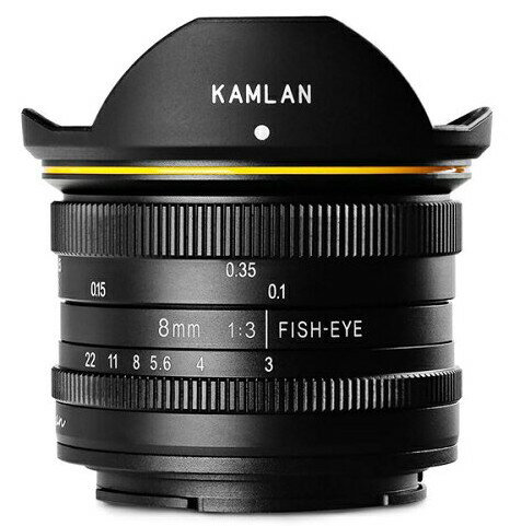 【送料無料】KAMLAN・カムラン レンズ 8mm F3.0 フジ Xマウント