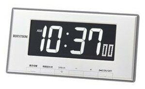【送料無料】RHYTHM・リズム時計 ルークデジットD78 8RDA78SR03 クオーツ 常時点灯LEDライト式 目覚まし時計